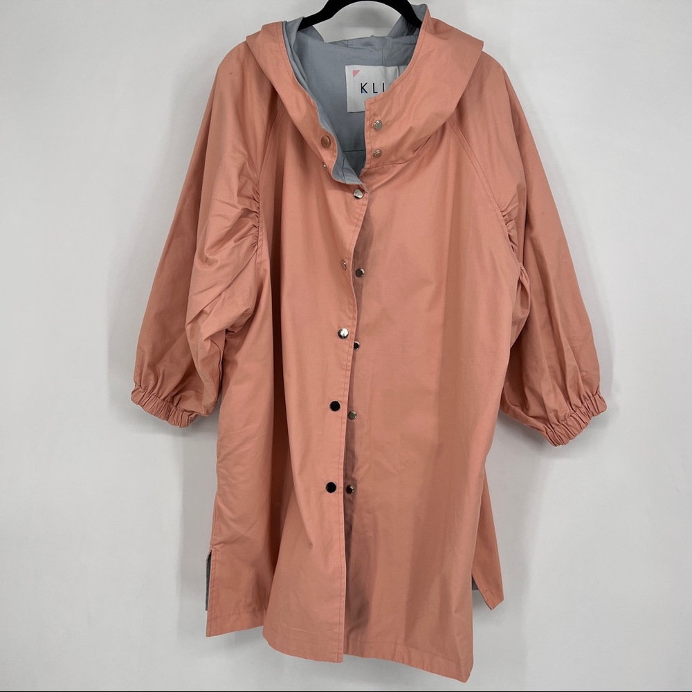 Kling Lip Print Hooded Jacket Lightweight Coral Pink New - Picture 3 of 7